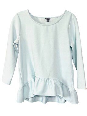 Ann Taylor Light Teal Blue Peplum Top